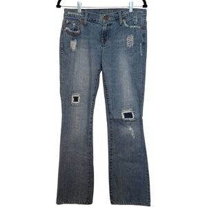 American Eagle Y2K Hipster Bootcut Jeans Mid Rise Distressed Size 14 Reg